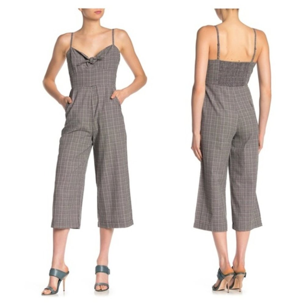 NWT Plaid Knot V-Neck Jumpsuit from Nordstrom